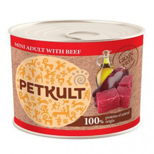 PETKULT dog KONZERVA 185g Hovězí - MINIadult - pro dospělé psy malých plemen-image