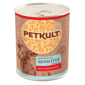 PETKULT dog KONZERVA SENSITIVE hovězí s hnědou rýží 800g-image